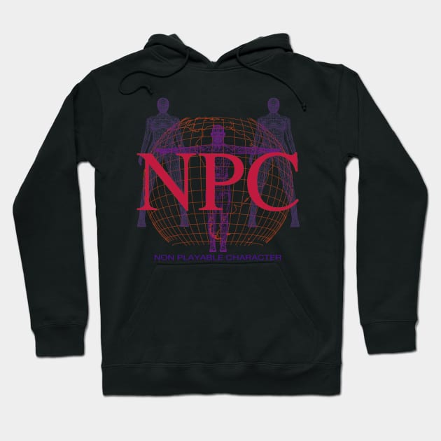 NPC - Retro Y2K Computer Graphic (non playable character) 2 Hoodie by blueversion